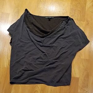 White House Black Market Black Draped Cowl Neck Camisole